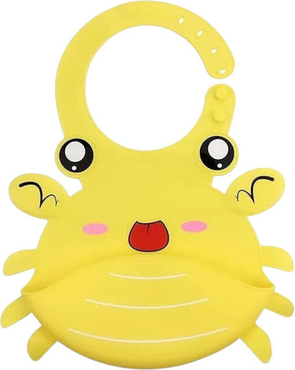 Queen Mother Cheerful Crab Αδιάβροχη Σαλιάρα Σιλικόνης με Τσέπη Cheerful Crab