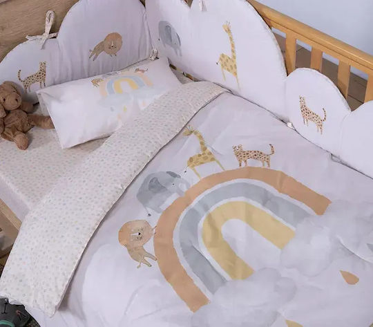 Nef-Nef Homeware Jungle In Motion Bordură Clasică Pentru Șinele De Protecție Ale Pătuțului Ecru 40cm