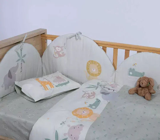 Nef-Nef Homeware Savana Πάντα Κλασική για τα Κάγκελα της Κούνιας Πράσινη 40cm