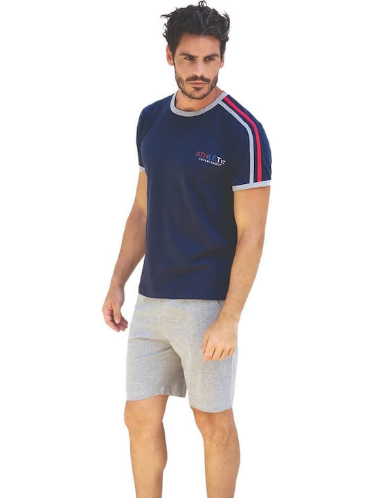 Enrico Coveri Sommer Herrenpyjama Blau