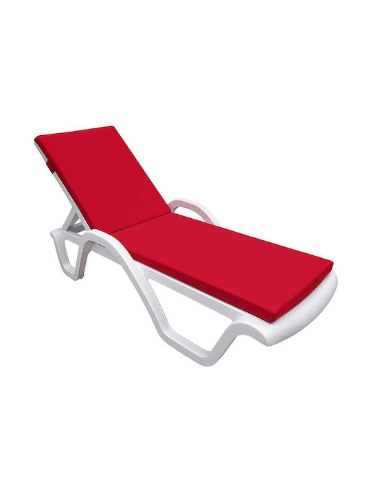 Sofa Del Atelier Waterproof Sunbed Cushion with Backrest Red 60x180cm