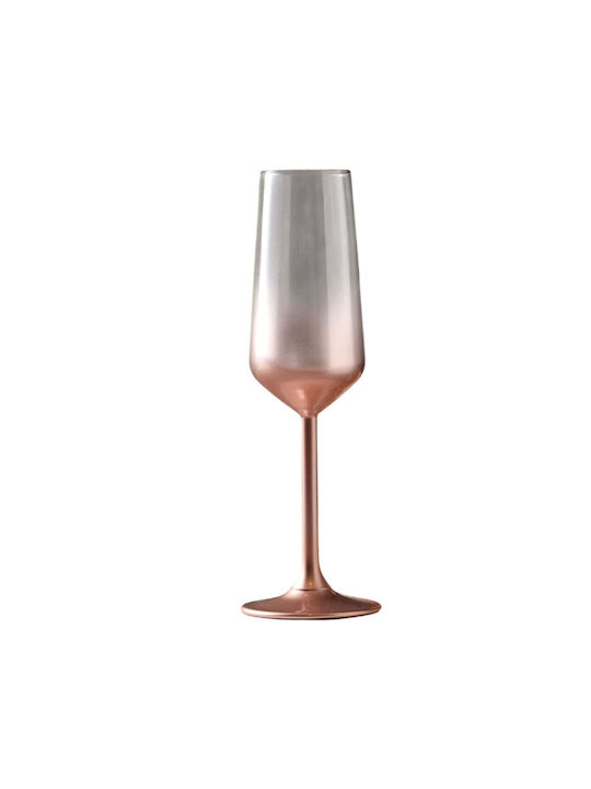 Hermia Set Brillen Champagner aus Glas in Rosa Farbe Kelch 195ml 2 Stück