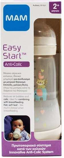 Mam Kunststoff Babyflasche Gegen Koliken mit Silikon Sauger für 2+ Monate Beigefarben 260ml