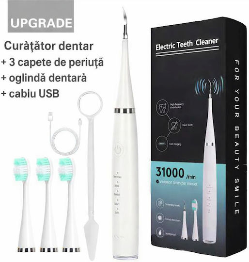 Viacare 6 În 1 Periuță de Dinți Electrică Dispozitiv Ultrasonic Îngrijire Orală Pentru Îndepărtarea Plăcii Bacteriene Petelor de Suprafață Alb
