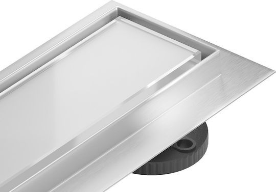 Mexen Flat Mgw Linear Shower Drain 70 Cm White Glass 1027070-15