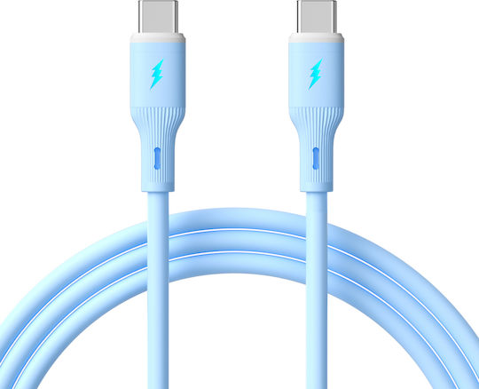USB Typ-C Kabel 1m Ak-usb-68 60W Silikon Blau