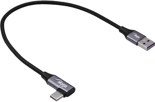 Angled Usb Type C Usb-a Cable 30 Cm Ak-usb-58 60w Braided