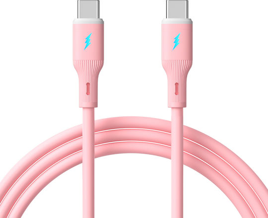 USB Type-C Кабел USB Type-C 1м Ak-usb-66 60W Силикон Розов