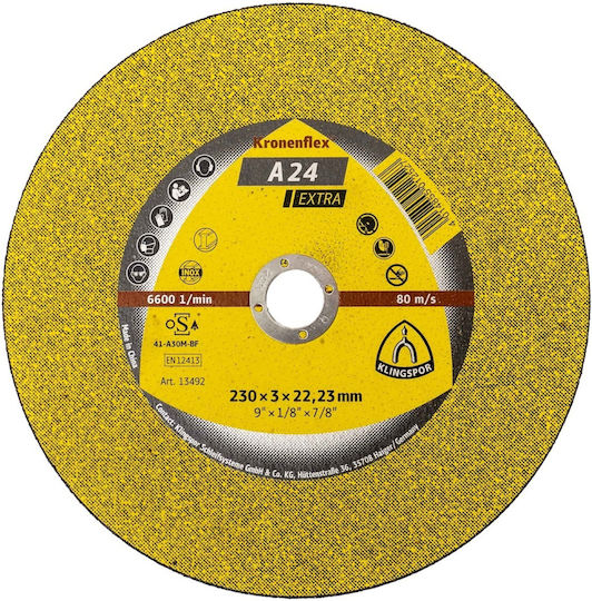 Klingspor Schleifscheibe A24 Extra 230x3x22,23 Mm Ext 13492