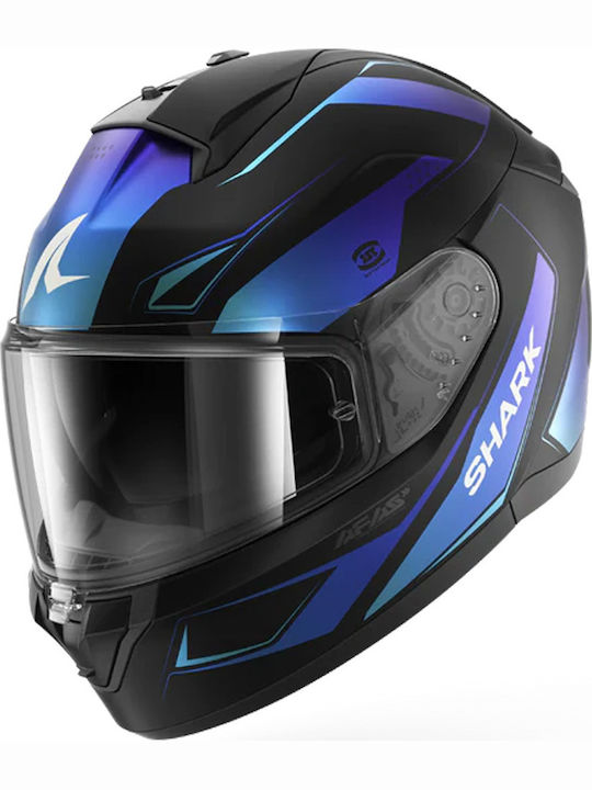 Shark Skwal I3 Mekarium Mat Black Blue Κράνος Μηχανής Full Face ECE 22.06 1470gr με Sunvisor