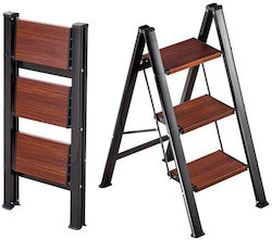 Scară Pliabilă 3 X Trepte Antiderapante Capacitate 150 Kg Oțel Aluminiu 45 X 65 X 85 Cm