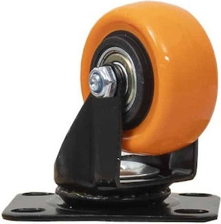 Möbelrad Gummirad 2-Zoll Drehend mit Bremse Orange Z-tools Zts 8126