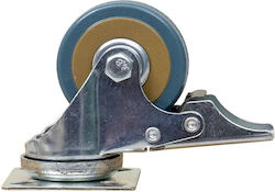 Möbelrad Gummirad Drehend mit Bremse 2 Zoll Blau Z-tools Zts 8118
