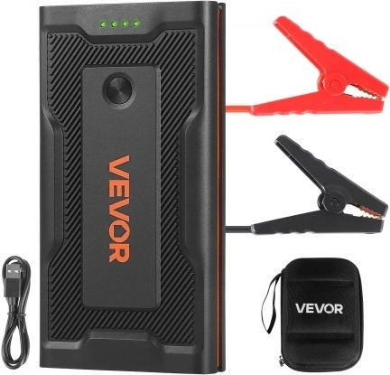 Vevor Portable Car Battery Starter 1000A with Power Bank USB Flashlight 12V