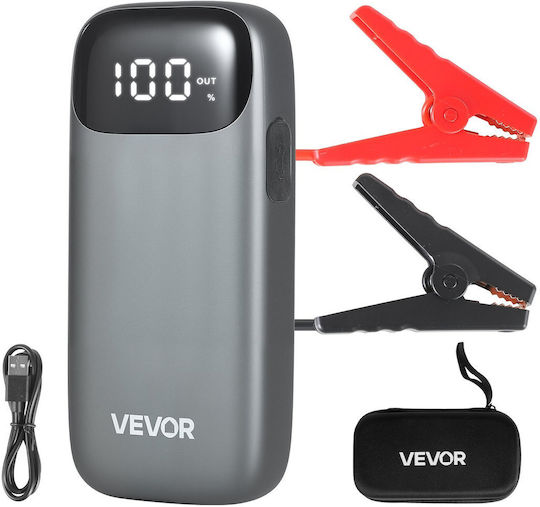 Vevor Portable Car & Motorcycle Battery Starter 6000A with Power Bank USB Flashlight 12V
