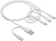 Usb Кабел A + Usb Type C Usb Type C + Usb Micro B + Lightning 1.2m Ak-usb-52