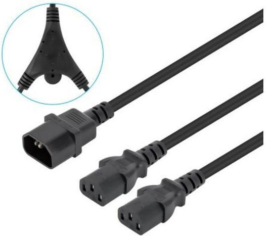 Manhattan IEC C14 / IEC C13 - IEC C14 / IEC C13 Cable 1.8m Μαύρο 157469