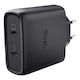 Trust GaN Charger with 2 USB-C Output Ports and USB-C - USB-C Cable 65W Power Delivery Black