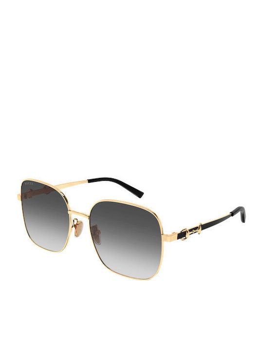 Gucci Unisex Sunglasses with Gold Metallic Fram...