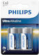 Philips Ultra Αλκαλικές Μπαταρίες C 1.5V 2τμχ