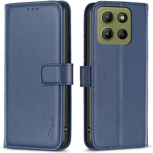 Binfen Book Synthetic Leather / Silicone Blue (Moto G15)
