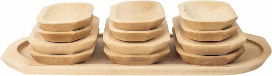 Serving Platters Cheese Wooden 55x22x2.5cm 13 Pieces