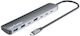 Manhattan USB-Hub 10 Anschlüsse mit USB-A Verbindung Grau