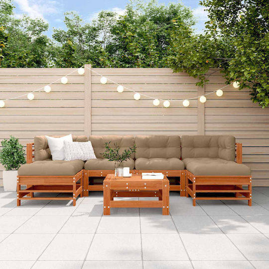 Garten- und Outdoor-Möbelsets 7 Stück mit Kissen