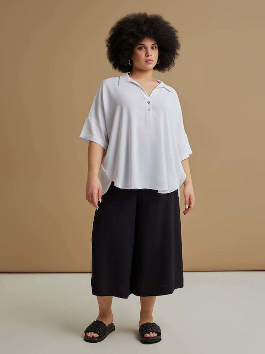 Bluza Damă Mâneci Scurte Albă
