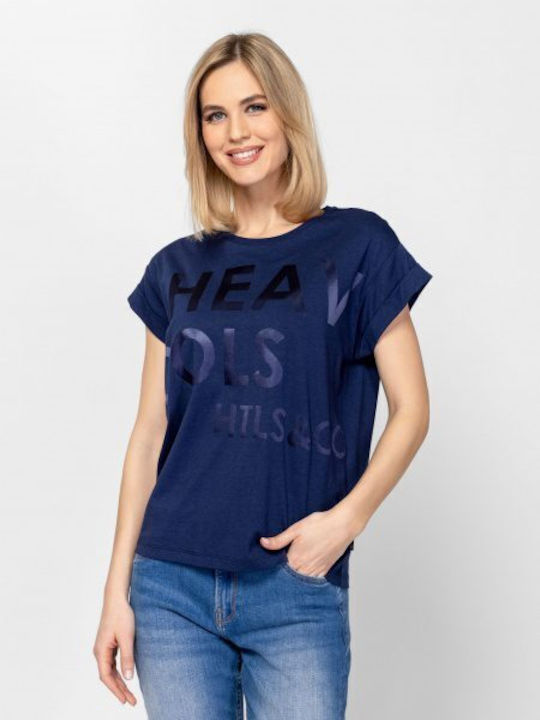 Heavy Tools Women's Oversized T-shirt Navy