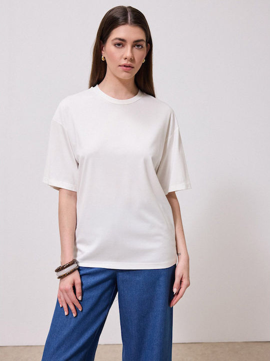 Enzzo Γυναικείο T-shirt Εκρού