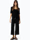 Damen Hochbund Pantaloons mit Gummiband Schwarz