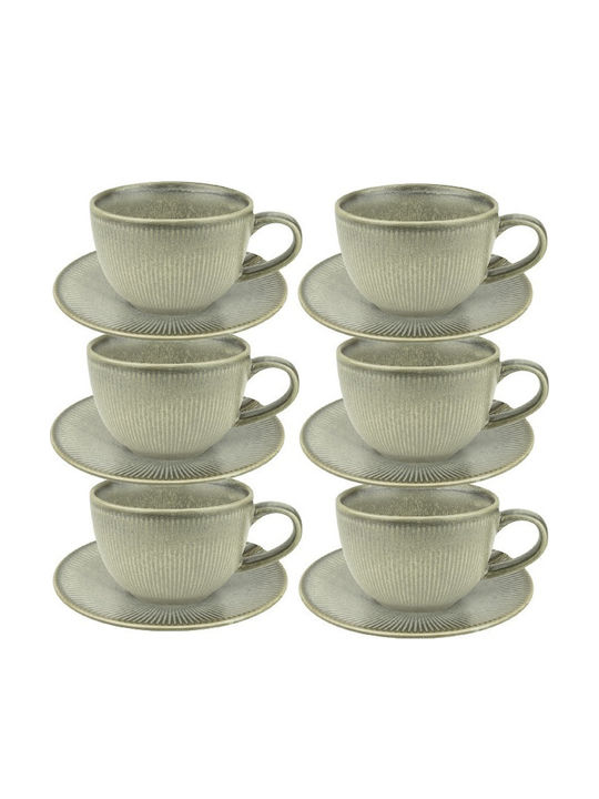 Raki Moss Set Cesti De Ceai Din Porțelan Alb 220ml 6 Bucăți