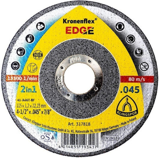 Disc De Șlefuire Klingspor Edge 115x1.2x22.23mm Ext 317818