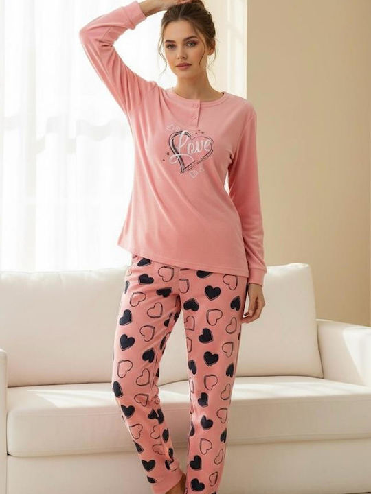 Set De Pijamale Dama De Iarnă Roz