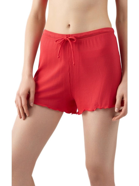 Minerva Summer Women's Pyjama Shorts Red