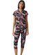 Minerva Summer Women's Cotton Pyjama Set Black