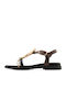 Leather Women's Flat Sandals Brown