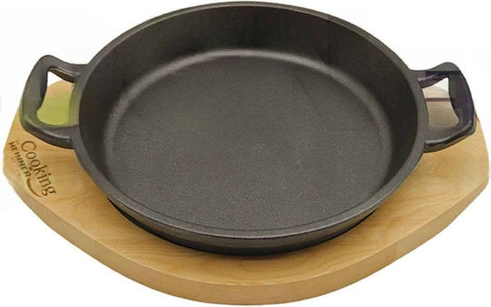 Pure Cast Iron Frying Pan Wooden Support Diameter 20cm Heinner Dcn63551