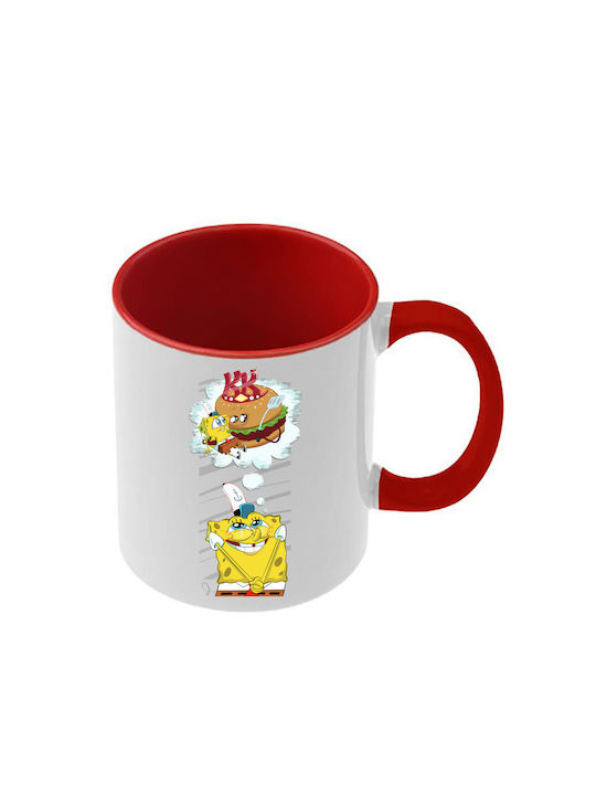 SpongeBob Red Handle Interior Mug