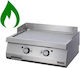 Oztiryakiler LPG Commercial Flat Top Griddle 80x90x28cm 18kW with Flat Chrome Plate