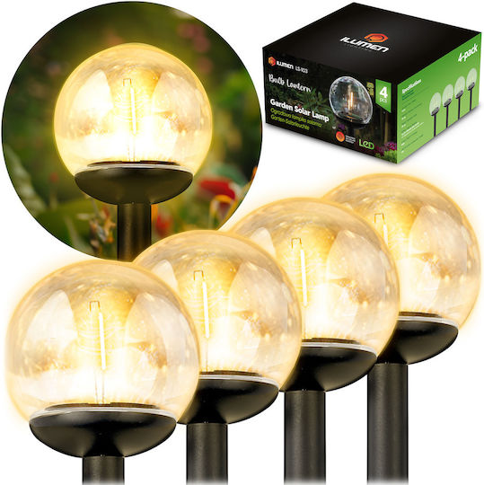 Transparent Solar Ball Light 4pcs Ilumen Ls-103