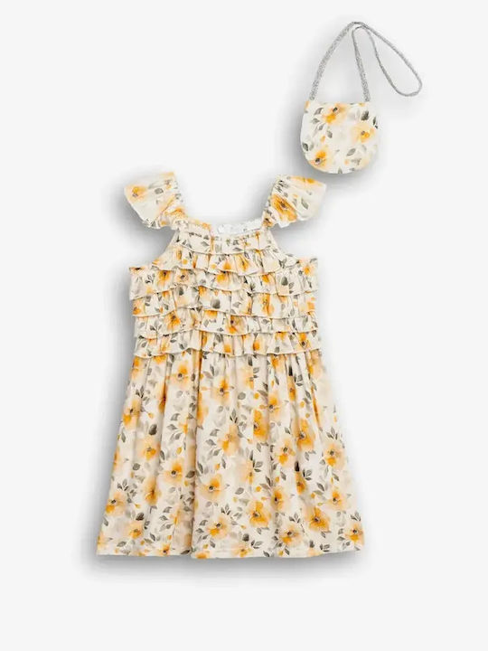 Girls Dress Sleeveless with Accessories Multicolour