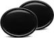C-racer Σετ Πλαϊνές Βάσεις Αριθμών Oval Universal Όλες Τις Μοτοσυκλέτες Μαύρο C-racer Vintage Racing Oval Side Number Plates