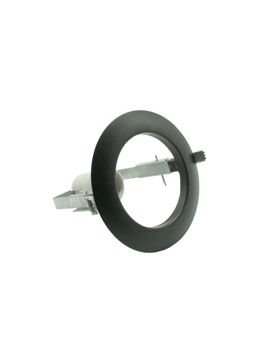 Ceiling Round Recessed Spot with E27 Bulb Base Black 80x80cm