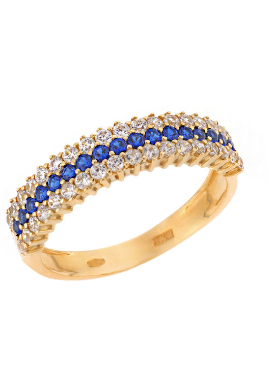 Damentagerring mit Zirkon aus Gold 14K