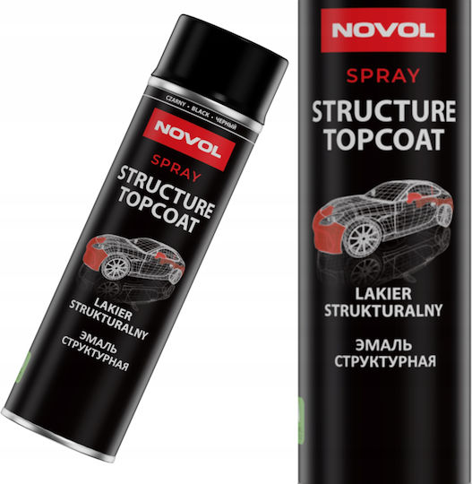 Novol Spray Paint With Brushed Finish Effect Black Textured Black 500ml