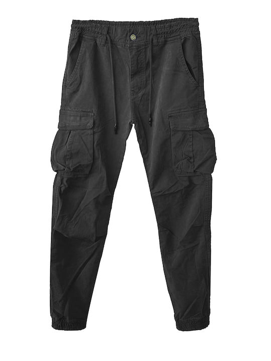Herrenhosen Cargo Elastisch Schwarz