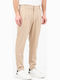 Elastic Men's Trousers in Loose Fit Morrone Beige