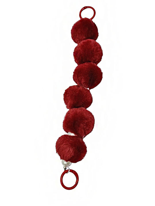 3-27 Burgundy Fur Bag Handle Savil